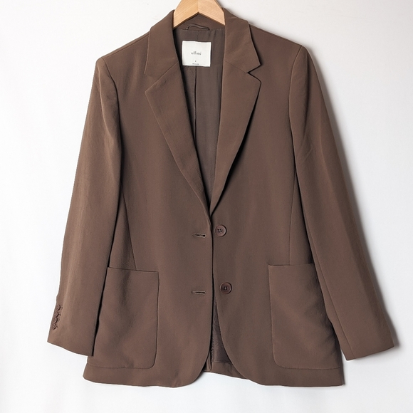 ❌SOLD❌WILFRED Sorrento Blazer Single  Breasted Caramelized Brown M Aritzia - Picture 2 of 10